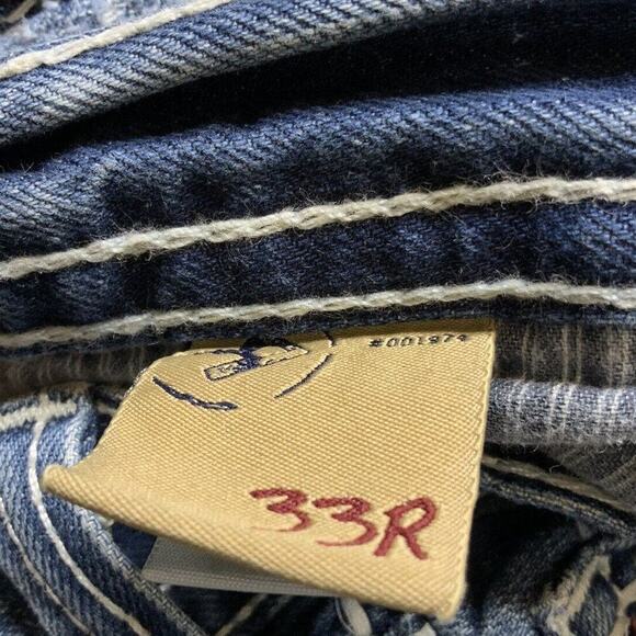 Big Star Pioneer Jeans Men's Size 33R Bootcut Distressed Big Stitches Blue Denim - Picture 11 of 12